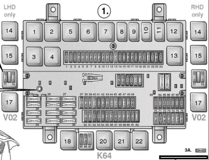 Fuses box diagram and relays VOLVO FM, FH Version 2